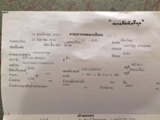 ขายรถ Hino fa 115แรงม้า