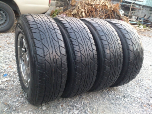 ขายแม็ก 6 รูขอบ15 พร้อมยาง DUNLOP 225/70R15 ยางปี09 สวยๆ จำนวน 1 ชุด