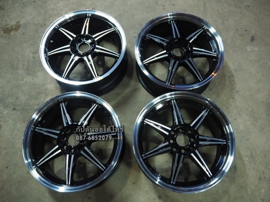 ล้อมือสอง ดำหน้าเงา ขอบ17 4รู100,4รู114 กว้าง7.5