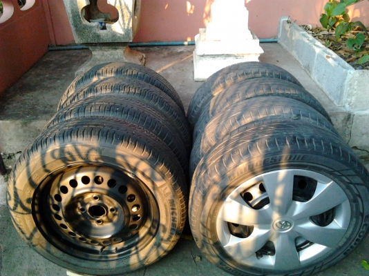 กะทะพร้อมยางขอบ15 4รู100 ชุดละ1600บาท ของมีเรื่อยๆ