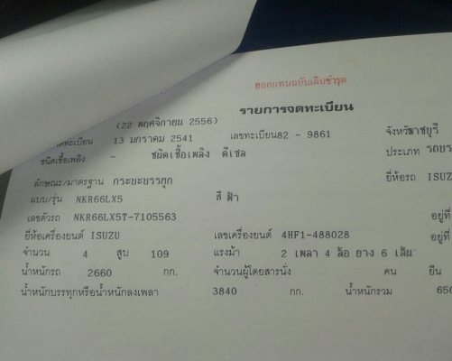 หกล้อ อีซูชุ NKR120ปี41ช่วงยาว4.30ม สภาพดีสวยบางเดิมพร้อมใช้ ทะเบียนพร้อมโอน หกล้อ อีซูชุ NKR120ปี41ช่วงยาว4.30ม สภาพดีสวยบางเดิมพร้อมใช้ ทะเบียนพร้อมโอน