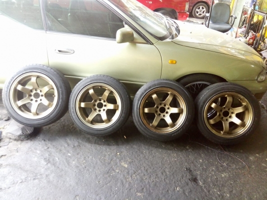 TE37 ขอบ 15 กว้าง 8 ใส่รถ 4 รู 100 และ 114 พร้อมยาง