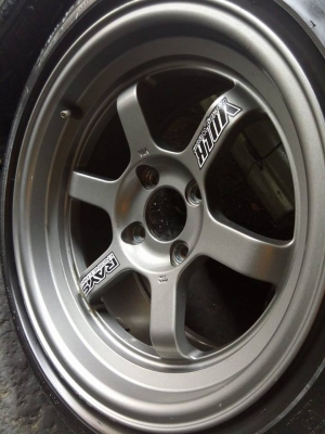 TE37 ขอบ 15 กว้าง 8 เดิมๆพร้อมยางปี 14 ดอกแน่นๆ