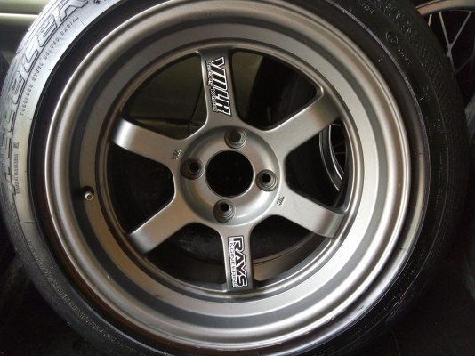 TE37 ขอบ 15 กว้าง 8 เดิมๆพร้อมยางปี 14 ดอกแน่นๆ