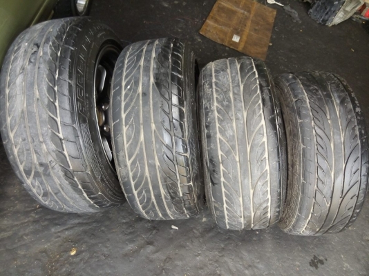 TE37 ขอบ 15 กว้าง 8 เดิมๆพร้อมยางปี 14 ดอกแน่นๆ