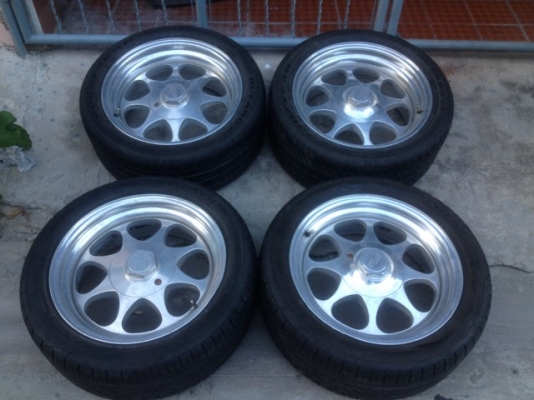 ล้อเเท้ BOY อเมกา ขอบ17หน้า8หลัง9 5รู เก่าญี่ปุ่นเเท้สภาพสวยสีเดิมๆ