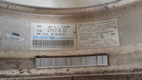ล้อ RAYS แท้ C Ultar ลายกางเกงใน น้ำหนักเบา ขอบ 17 ใส่ 5 รู100 114 กว้าง 7 นิ้ว of 45 ฝา Rays อยู่ครบ