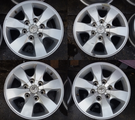 แม็ก Toyota VIGO Pre-runner ขอบ 16 2 ชุดสภาพเดิมๆ ไม่คดไม่ดุ้ง พร้อมใส่ ราคาถูกมาก่อนมาเลือกก่อนครับ ราคาชุดละ 3,900 บาท