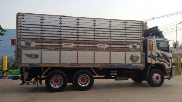 ขายรถพ่วง Hino เครื่อง 320 แรง ปี 50 กระบะดัมพ์มิเนียมแม่ลูก ลูก 3 เพลาแท้ยาว 6.80 เมตร