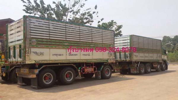 ขายรถพ่วง 24 ล้อ Hino เครื่อง 344 แรง พ.ย.ปี 56 เฟืองเร็ว กระบะดัมพ์มิเนียมแม่ลูก อู่ ส.สมบัติ ลูก 3 เพลาแท้ ทะเบียนพร้อม