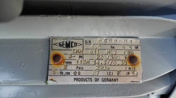 ** ขายแล้วครับ!! **โบวเวอร์ดูด-เป่าอากาศ มอเตอร์ SEMCO Germany 5.5 HP 380V 2900 RPM รอบเร็วลมแรงสภาพสวยวิ่งเงียบมาเทสก่อนได้.