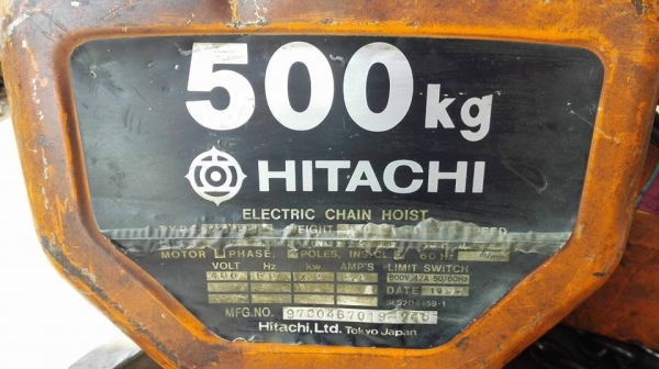 ** มาใหม่อีกตัว!! ** รอกโซ่ไฟฟ้า HITACHI 500 kg. ไฟ 380V โซ่ยาว 6 m. สภาพสวยอุปกรณ์ครบดึงนิ่มพร้อมใช้งานมาเทสได้ครับ.