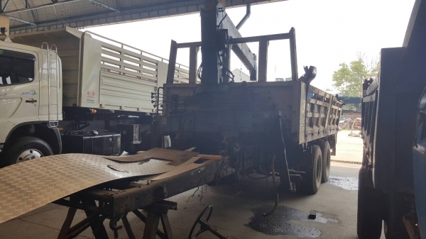 ขาย 10 ล้อ เพลาเดียว HINO FL176 ไม่มีหัวเก๋ง ติดเครน TADANO Super Z 360 ท้อง V 4 ปลอก เครื่อง EH700 168 แรงม้า เกียร์ HO เอกสารเล่มทะเบียนครบ