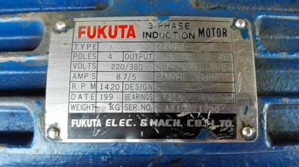 ชุดเกียร์ทดกำลัง TPG FUKUTA 3 HP 380V เบอร์ 120 ทด 1:30 สภาพสวยวิ่งเงียบพร้อมใช้มาเทสก่อนได้.