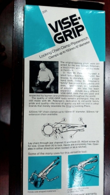 ขายคีมล็อกโซ่ Petersen vise grip made in usa.งานรุ่นเก่าเก็บ ขายคีมล็อกโซ่ Petersen vise grip made in usa.งานรุ่นเก่าเก็บ