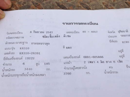 ขาย HINO  KM   คานFหลังF