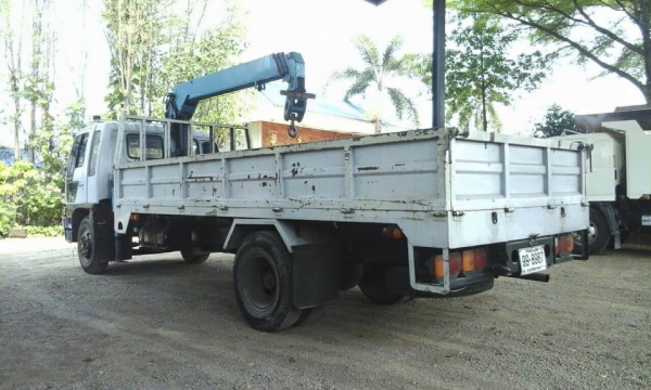 ขายรถหกล้อติดเครน HINO FF1J เครื่อง JO8C-210 แรง ปี 40 กระบะช่วงยาว 6.50 เมตร ยาง 9.00 ติดเครน tanado 3 ตัน 4 ปอก 3 ชัก ทะเบียนพร้อม