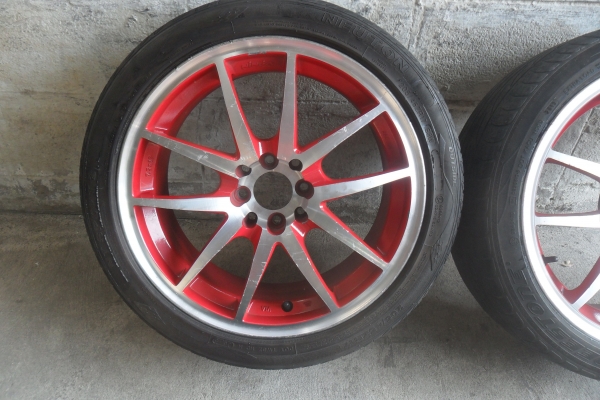 ล้อแม็ก17นิ้ว4รู100/114 พร้อมยาง สวยๆ 4 ล้อ ราคา 6900 บาท