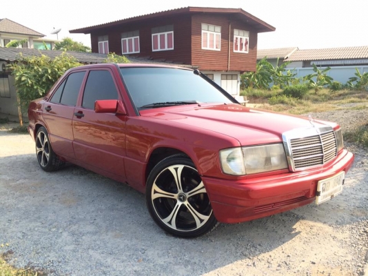 ขาย benz 190E สีแดง เครื่องJ auto คันเกีย benz เดิมๆ แก๊ส