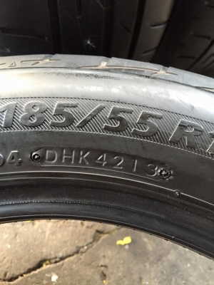 ขายยาง BRIDGESTONE ECOPIA EP200 185-55-15 ปี13 ดอกหนายางนิ่ม ใช้งานได้อีกนาน ชุดละ 3,000 บาท
