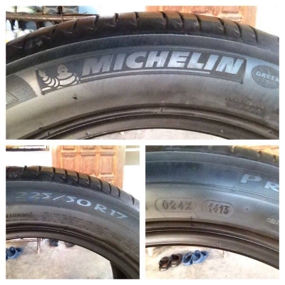 ขายยาง มิชลิน MICHELIN 225 50 17 ปี13 ดอกหนา90\% สภาพสวยไม่บวมไม่มีแตกลายงา ไม่มีปะ 1คู่ ราคา2300บาท รับประกันยางทุกเส้นยินดีคืนเงิน โทร0924462525โส กทม
