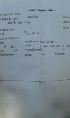 รถอีซูซุ 10 ล้อดั้ม FVZ เปลื่ยนเครื่อง 230 แรงม้า. ปี 39.     สนใจติดต่อ  081 - 6079515
