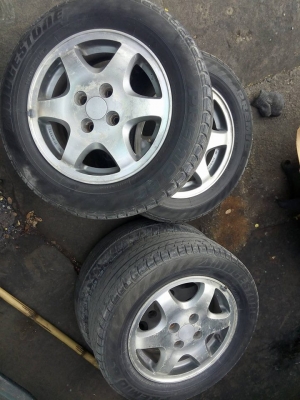 แม็กเดิมติดรถ 4 รู 100 ใส่รถได้หลายรุ่น 4 วงพร้อมยาง