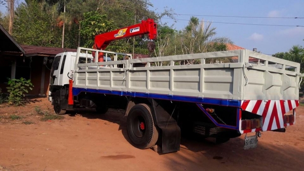 ขายรถ6ล้อHINO FF3H195 ยาว7.20เมตร เครน5ตันท้องV SUPER Zขาเหลี่ยม แชชซีสวยเดิม กระบะเหลือ6.50เมตร สภาพพร้อมวิ่งงาน ทะเบียนครบ