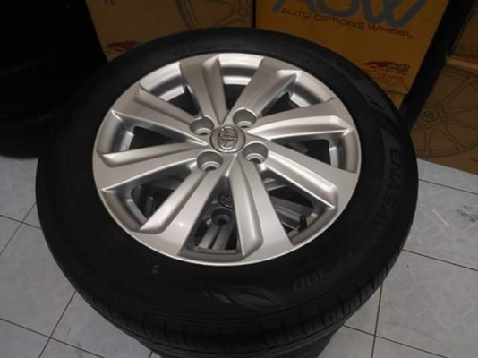ล้อเดิม New vios ขอบ 15 พร้อมยาง Dunlop enasave 185/60/15 ปี 14 ยางสวย พร้อมใช้ 7,900.-/ เทิร์นได้ ใส่ฟรี