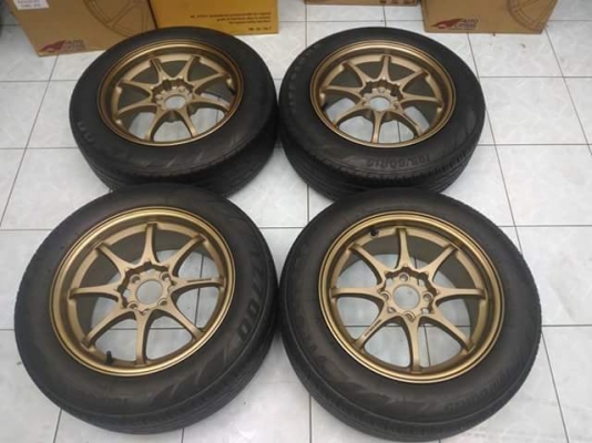 ล้อแม็ก ce28 ขอบ 15*7et35 (4/100) พร้อมยาง Fire stone 195/60/15 ผลิตปี 12 ถูกๆทั้งชุด 7,800.- **NET**ค่ะ