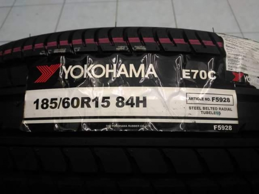 ยางใหม่ Yokohama E70C 185/60/15 ผลิตปี 2016 ทั้งชุด 8,600.-/ ใส่ ถ่วง ฟรีค่ะ