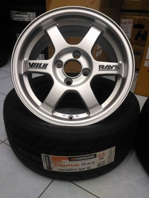 HOT Promotion !!! ล้อใหม่ TE37 ขอบ 15*7ET35 (auto options) ยางซอฟ Hankook Rs3 195/50/15 ปลายปี 15 / เทิร์นได้ ใส่ฟรี HOT Promotion !!! ล้อใหม่ TE37 ขอบ 15*7ET35 (auto options) ยางซอฟ Hankook Rs3 195/50/15 ปลายปี 15 / เทิร์นได้ ใส่ฟรี
