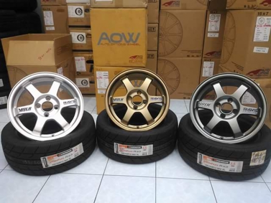 HOT Promotion !!! ล้อใหม่ TE37 ขอบ 15*7ET35 (auto options) ยางซอฟ Hankook Rs3 195/50/15 ปลายปี 15 / เทิร์นได้ ใส่ฟรี