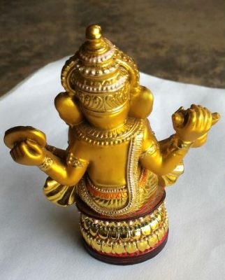 พระพิฆเนศ งานเรซิ่นเก่า กะหลั่ยสวยๆ ตั้งหน้าร้าน หน้ารถ เทพแห่งความสำเร็จ ขจัดอุปสรรค สูง5นิ้ว กว้าง3.9นิ้ว