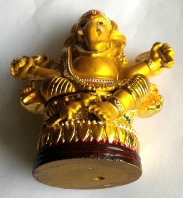 พระพิฆเนศ งานเรซิ่นเก่า กะหลั่ยสวยๆ ตั้งหน้าร้าน หน้ารถ เทพแห่งความสำเร็จ ขจัดอุปสรรค สูง5นิ้ว กว้าง3.9นิ้ว