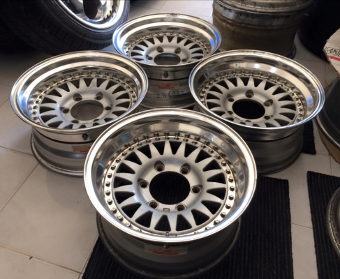 ล้อ SHINING 3 ชิ้นแท้ 15x7 ET-14 6 รูกระบะ สวยๆ ประมูลญี่ปุ่น
