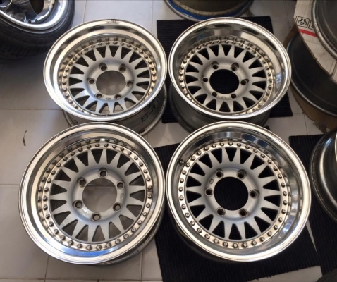 ล้อ SHINING 3 ชิ้นแท้ 15x7 ET-14 6 รูกระบะ สวยๆ ประมูลญี่ปุ่น