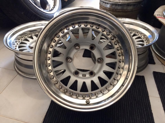 ล้อ SHINING 3 ชิ้นแท้ 15x7 ET-14 6 รูกระบะ สวยๆ ประมูลญี่ปุ่น