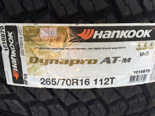 ขายยางใหม่ HANKOOK 265/70/16 ยางปี16 4 เส้น 14,000 บาท