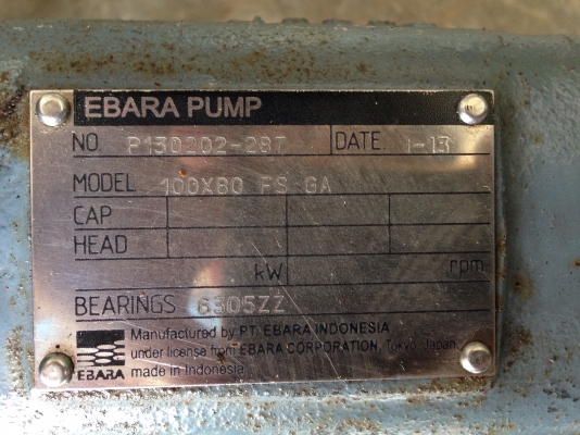 ( เหลือ 1 ตัวครับ )ขายหัวปั้มน้ำหอยโข่ง Ebara ใบพัดทองเหลือง ขนาดเข้า 4นิ้ว ออก 3นิ้ว สภาพสวยเดิมๆ ใช้งานมาน้อย หมุนนิ่ม พร้อมใช้งาน มี 5ตัวครับ ( เหลือ 1 ตัวครับ )ขายหัวปั้มน้ำหอยโข่ง Ebara ใบพัดทองเหลือง ขนาดเข้า 4นิ้ว ออก 3นิ้ว สภาพสวยเดิมๆ ใช้งานมาน้อย หมุนนิ่ม พร้อมใช้งาน มี 5ตัวครับ