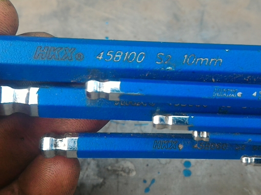 ประแจหกเหลี่ยมหัวบอล (ประแจแอล) อย่างดี ยี่ห้อ HKX จากญี่ปุ่นมีความแข็งแรงมาก