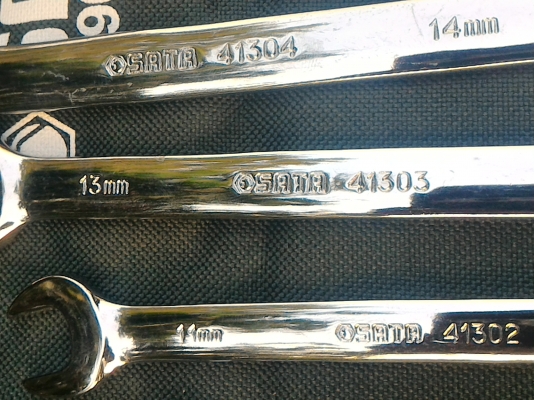 ประแจปากตาย ยี่ห้อ SATA  อย่างดีพร้อมซองเก็บ 6 - 21 ตามภาพ