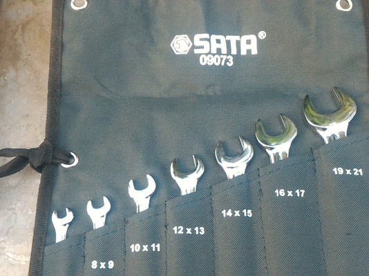 ประแจปากตาย ยี่ห้อ SATA  อย่างดีพร้อมซองเก็บ 6 - 21 ตามภาพ