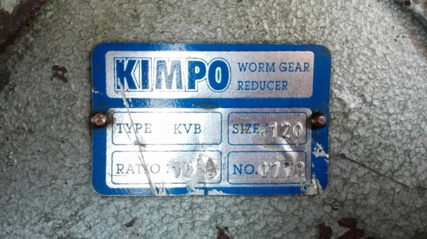 วอร์มเกียร์ทดแนวคว่ำ KIMPO เบอร์ 120 ทด 1:10 ใช้กับมอเตอร์ 7.5 HP. สภาพสดใหม่หมุนนิ่มพร้อมใช้มาเทสก่อนได้ครับ.