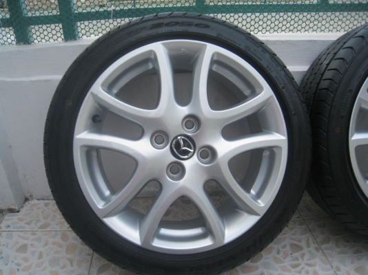 ขายล้อแม็กเดิม mazda2 16"x6.5" 4/100 et50+ยางปี12(081-3747940)