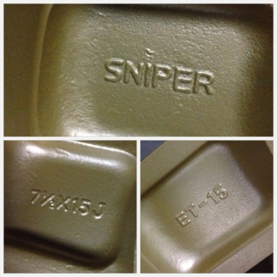 ล้อ SNIPER ขอบ 15x7 ใส่ 6 รู ก้านสีทอง ขอบเงา ออฟลึก *7900 บาทครับ ล้อ SNIPER ขอบ 15x7 ใส่ 6 รู ก้านสีทอง ขอบเงา ออฟลึก *7900 บาทครับ