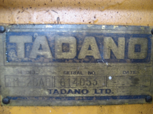 ขายเครนติดรถบรรทุก TADANO 2 ตัน 2 ปลอก1ชัก TM20AB