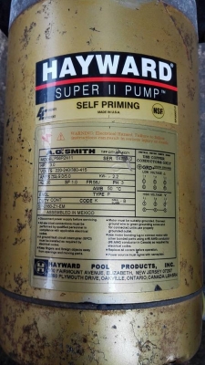 ** Sold Klub ** ปั้มน้ำสระว่ายน้ำ HAYWARD USA.รุ่น Super II Pump 3 HP 380V ท่อ 2" เจ้าของทุบสระทำบ่อปลาเลยขายครับ!!