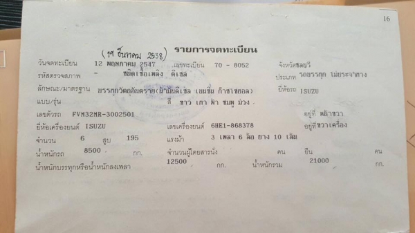 รถบรรทุกน้ำมัน ISUZU 3 เพลา 6 ล้อ