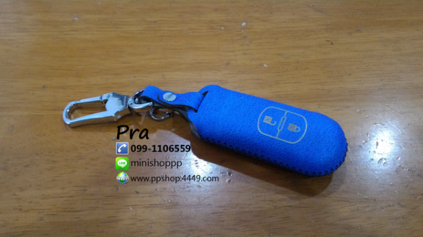 ซองกุญแจรีโมทหนังแท้ Mazda2  3 CX3 CX5 (แบบ 2และ3 ปุ่ม หนังแท้สีส้ม และสีฟ้า )